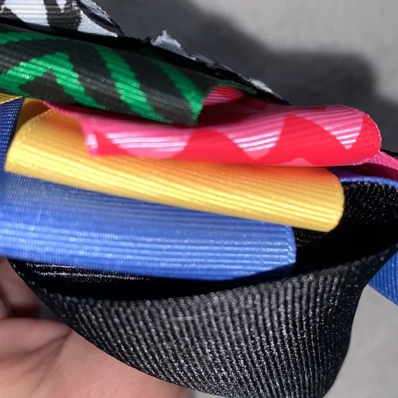 Big Multi Color Hairbow Bow OTT Custom Made Black White Pink Green EUC - Picture 7 of 12